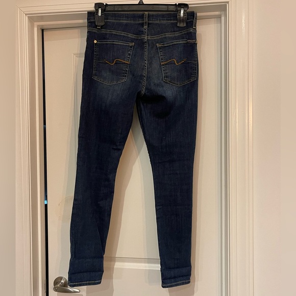 7 For All Mankind Dark Blue Skinny Jeans High waist ankle Gwenevere - Picture 4 of 4